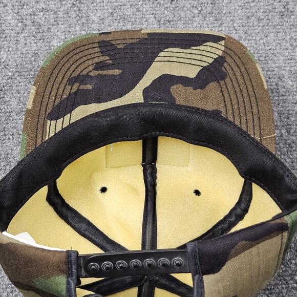 VTG Caterpillar Hat Snapback Camo Cat Patch Logo Floppy Brim‎ Made in USA - Picture 6 of 9